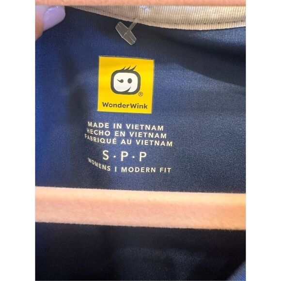 Wonderwink Navy Blue V Neck Stretch Scrup Top Size Small - Picture 5 of 6